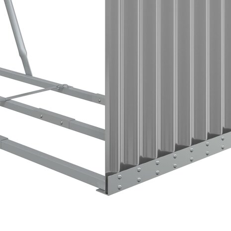 Haardhoutopslag 120x45x100 cm gegalvaniseerd staal lichtgrijs 8