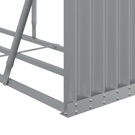 Haardhoutopslag 234x45x100 cm gegalvaniseerd staal lichtgrijs 7