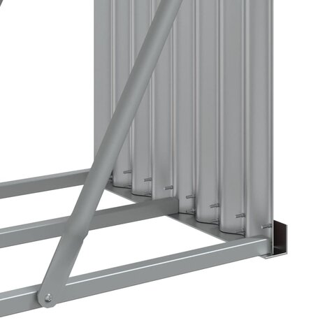 Haardhoutopslag 234x45x100 cm gegalvaniseerd staal lichtgrijs 8