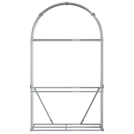 Haardhoutopslag 120x45x210 cm gegalvaniseerd staal zilverkleur 4