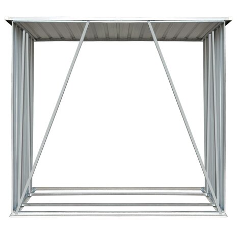Haardhoutschuur 163x83x154 cm gegalvaniseerd staal bruin 3