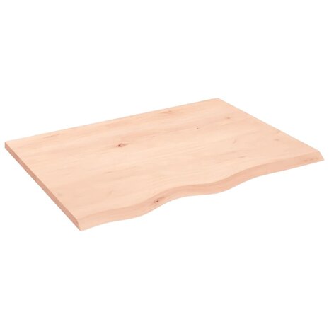 Wastafelblad 80x60x2 cm onbehandeld massief hout 2