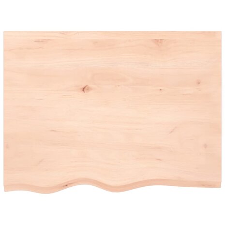 Wastafelblad 80x60x2 cm onbehandeld massief hout 3