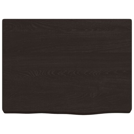 Wastafelblad 40x30x(2-4) cm behandeld massief hout donkerbruin 3