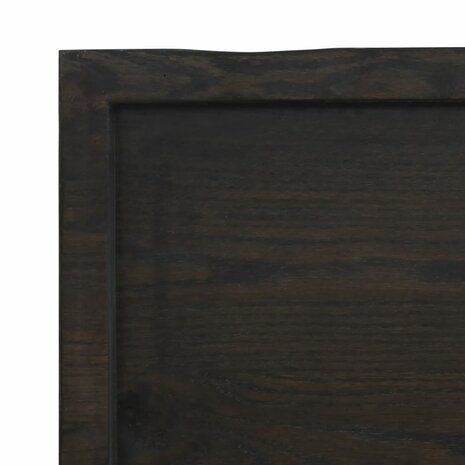 Wastafelblad 40x40x(2-4) cm behandeld massief hout donkerbruin 6