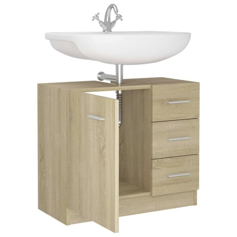 Wastafelkast 63x30x54 cm bewerkt hout sonoma eikenkleurig 4