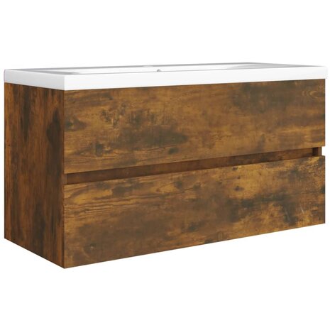 Wastafelkast 90x38,5x45 cm bewerkt hout gerookt eikenkleurig 5
