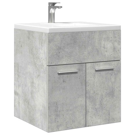 Wastafelkast 41x38,5x46 cm bewerkt hout betongrijs 1