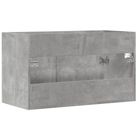 Wastafelkast 90x38,5x46 cm bewerkt hout betongrijs 6