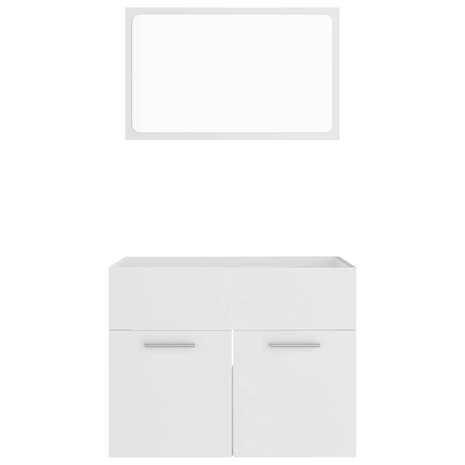2-delige Badkamermeubelset bewerkt hout wit 5