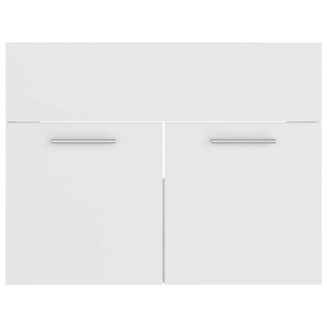 2-delige Badkamermeubelset bewerkt hout wit 9