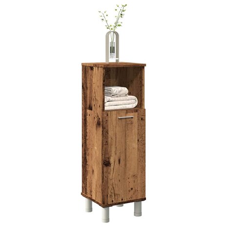 Badkamerkast 30x30x95 cm bewerkt hout oud houtkleurig 1