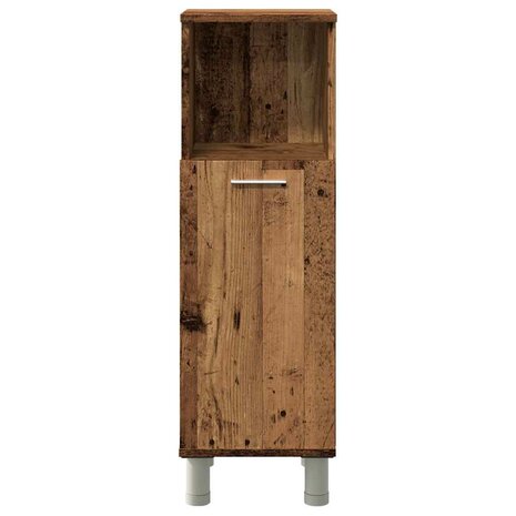 Badkamerkast 30x30x95 cm bewerkt hout oud houtkleurig 4