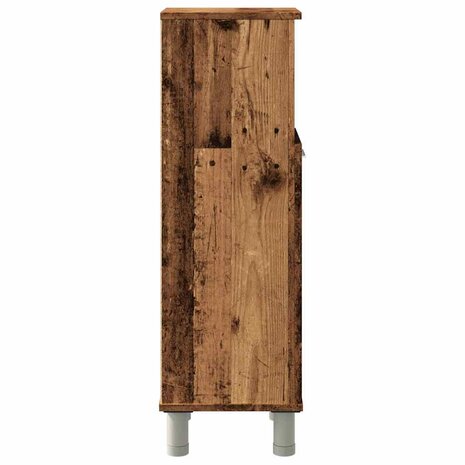 Badkamerkast 30x30x95 cm bewerkt hout oud houtkleurig 5