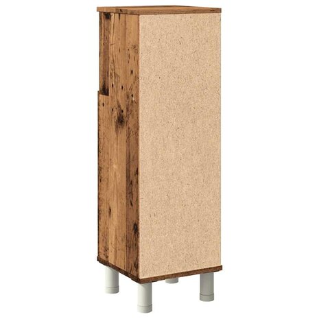 Badkamerkast 30x30x95 cm bewerkt hout oud houtkleurig 6