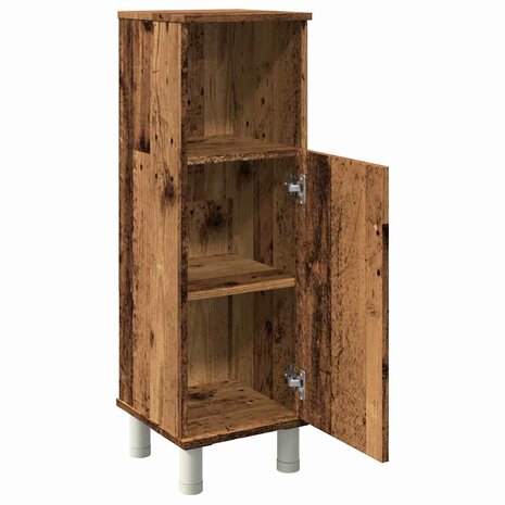 Badkamerkast 30x30x95 cm bewerkt hout oud houtkleurig 7