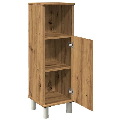 Badkamerkast 30x30x95 cm bewerkt hout artisanaal eikenkleur 7