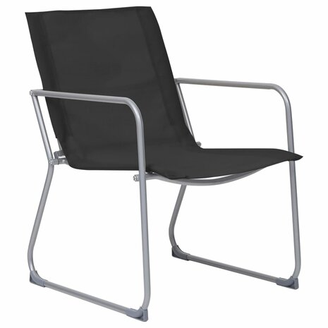 4-delige Loungeset stof en staal zwart 8