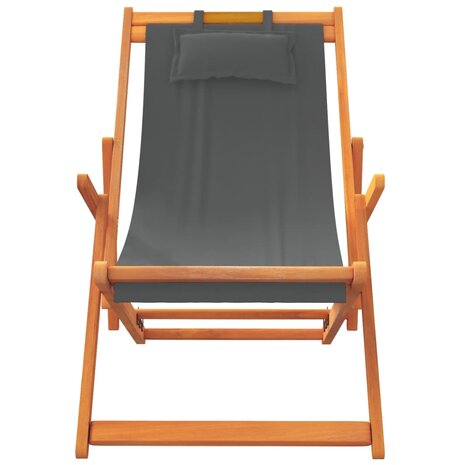 Strandstoelen 2 st inklapbaar stof grijs 4