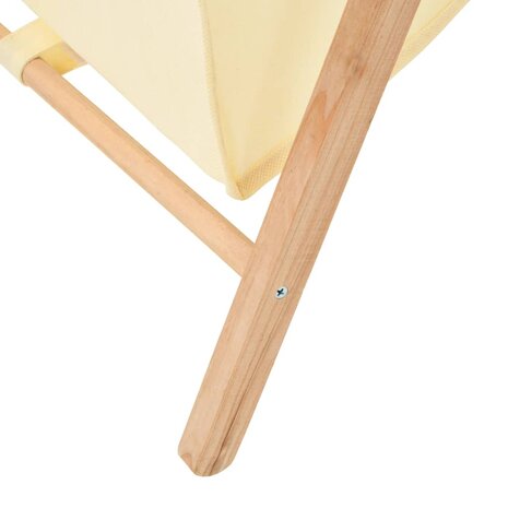 Wasmand 42x41x64 cm cederhout en stof beige 6