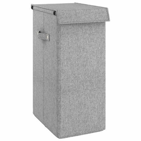 Wasmand inklapbaar 26x34,5x59,5 cm kunstlinnen grijs 2