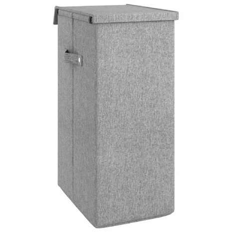 Wasmand inklapbaar 26x34,5x59,5 cm kunstlinnen grijs 5
