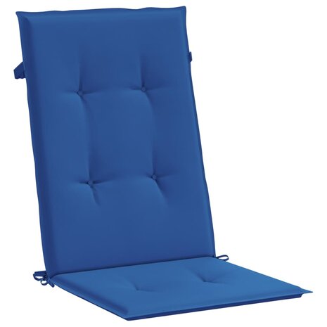 Tuinstoelkussens 4 st hoge rug 120x50x3 cm stof koningsblauw 5