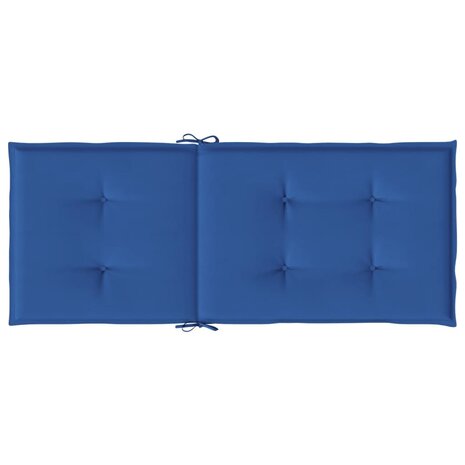 Tuinstoelkussens 4 st hoge rug 120x50x3 cm stof koningsblauw 7