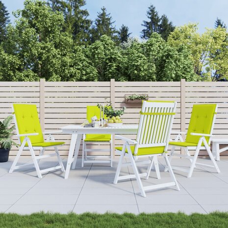 Tuinstoelkussens 6 st hoge rug 120x50x3 cm stof heldergroen 1