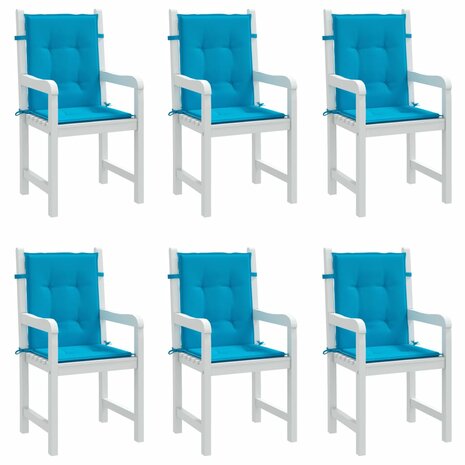 Tuinstoelkussens 6 st 100x50x3 cm oxford stof blauw 4