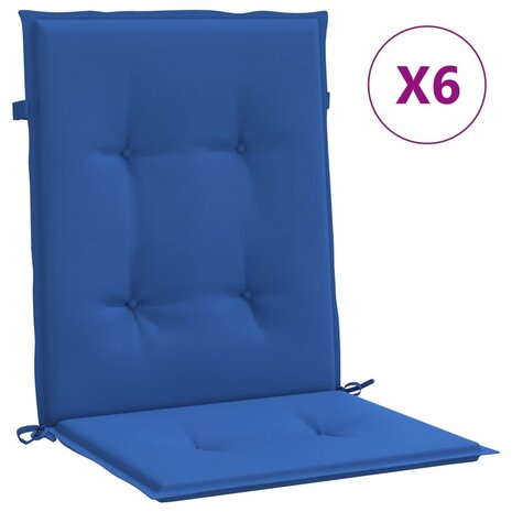 Tuinstoelkussens 6 st 100x50x3 cm oxford stof koningsblauw 2