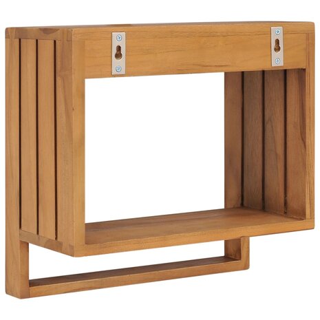 Handdoekenrek wandmontage 35x20x35 cm massief teakhout 4