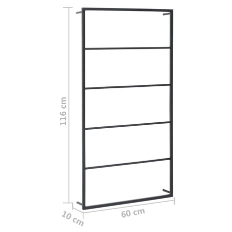Handdoekenrek 60x10x116 cm staal zwart 6