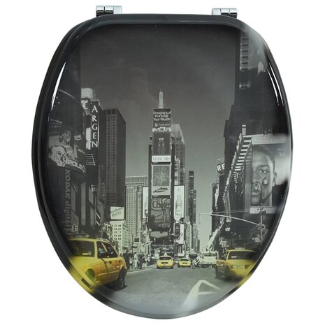 Toiletbril van MDF met New York dessin  3