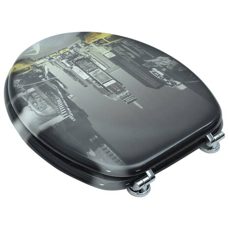 Toiletbril van MDF met New York dessin  4