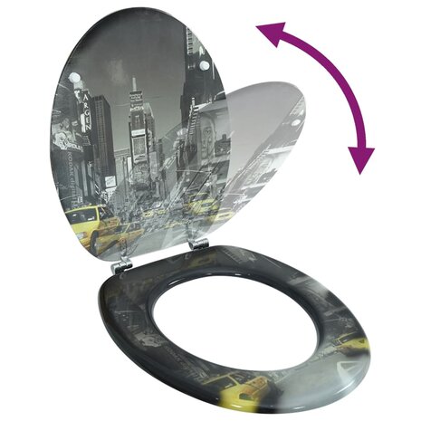 Toiletbril van MDF met New York dessin  7