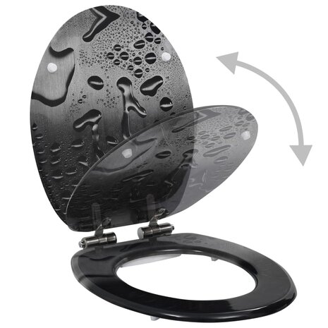 Toiletbril met soft-close deksel waterdruppel MDF 2