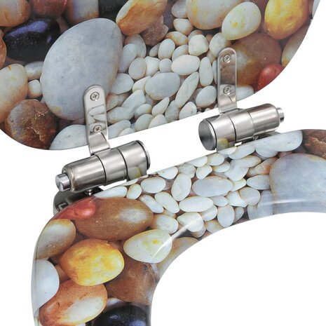 Toiletbril met soft-close deksel kiezelstenen MDF 6