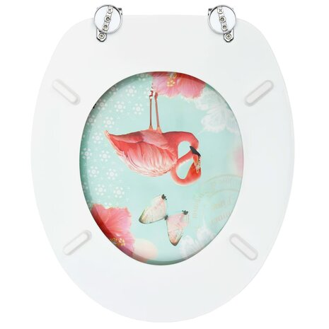 Toiletbril met deksel flamingo MDF 6