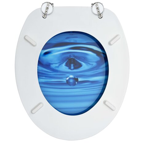 Toiletbril met deksel waterdruppel MDF blauw 6