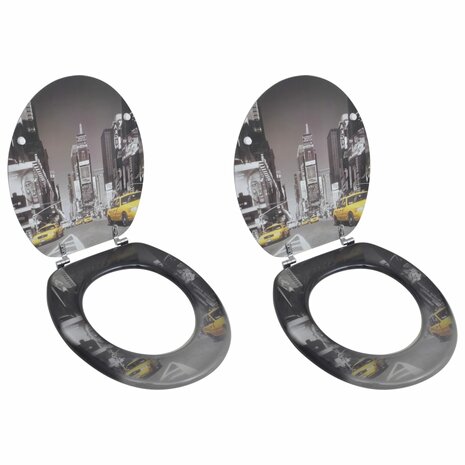 Toiletbrillen met deksels 2 st New York MDF 1