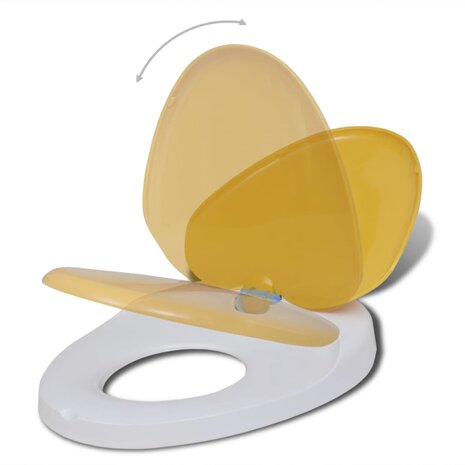 Toiletbrillen met soft-close deksels 2 st kunststof wit en geel 3