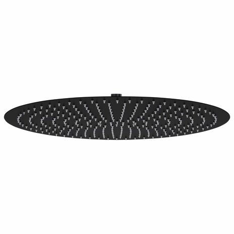 Regendouchekop rond 50 cm roestvrij staal zwart 1