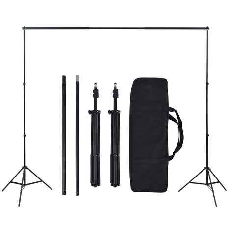 Fotostudioset met verlichtingsset en achtergrond 9