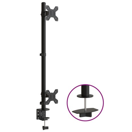 Monitorstandaard dubbel VESA 75/100 mm staal zwart 2