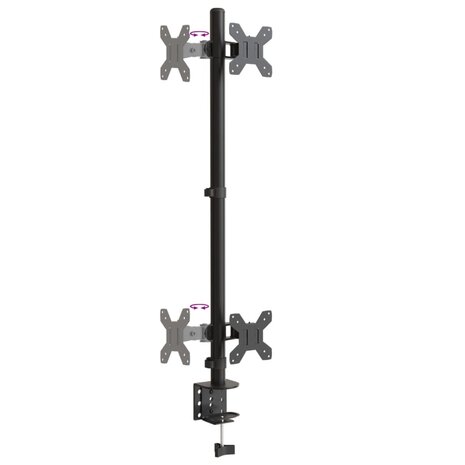 Monitorstandaard dubbel VESA 75/100 mm staal zwart 7
