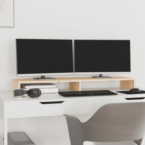 Monitorstandaard 100x27x10 cm massief grenenhout 3