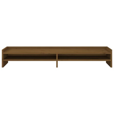 Monitorstandaard 100x24x16 cm massief grenenhout honingbruin 5