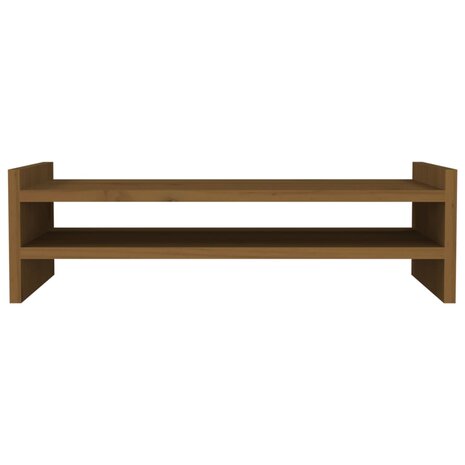 Monitorstandaard 50x27x15 cm massief grenenhout honingbruin 5