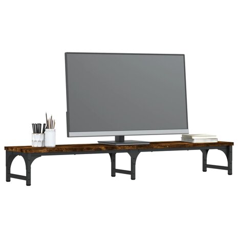Monitorstandaard 105x23x15,5 cm bewerkt hout gerookt eikenkleur 3